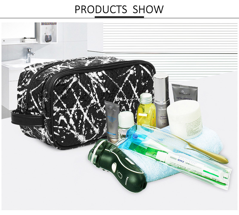 Daily Use Zipper Canvas Make Up Custom Cosmetic Bag