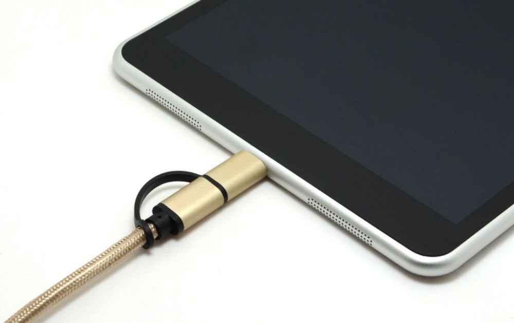 Aluminium Alloy 2 In 1 USB Type C Charging Cable With USB 3.1 Type C Converter