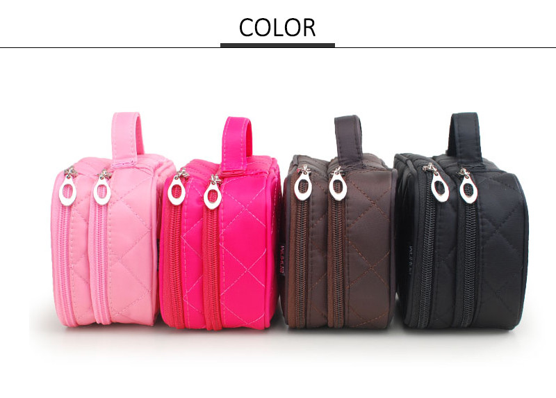 Travel Rhomboid Polyester Makeup Case Organizer For Girls