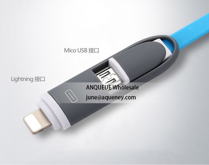 Portable 2 in 1 Retractable USB Cable Reel Universal Mobile Phone Charger Cable Fit For iPhone And Android