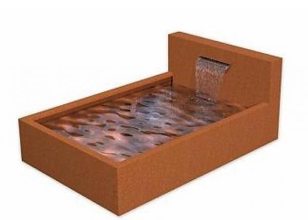 Modern Style Corten Steel Waterfall , Corten Steel Pond Feature Corrosion