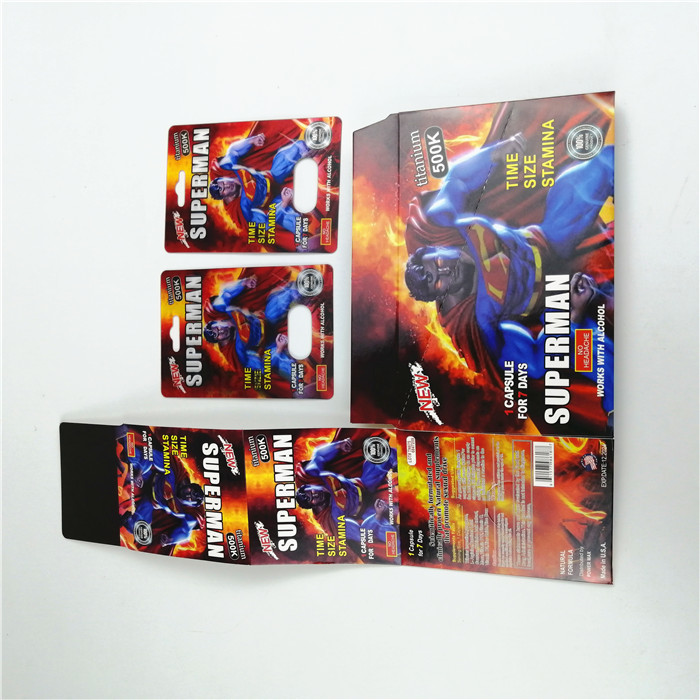 350g Paperboard Gravnre Printing Blister Card Packaging For Sex Pill