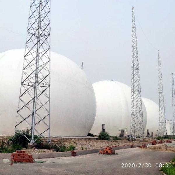 Free Standing Double Membrane Biogas Holder , PVC Coated Fabric Biogas Storage