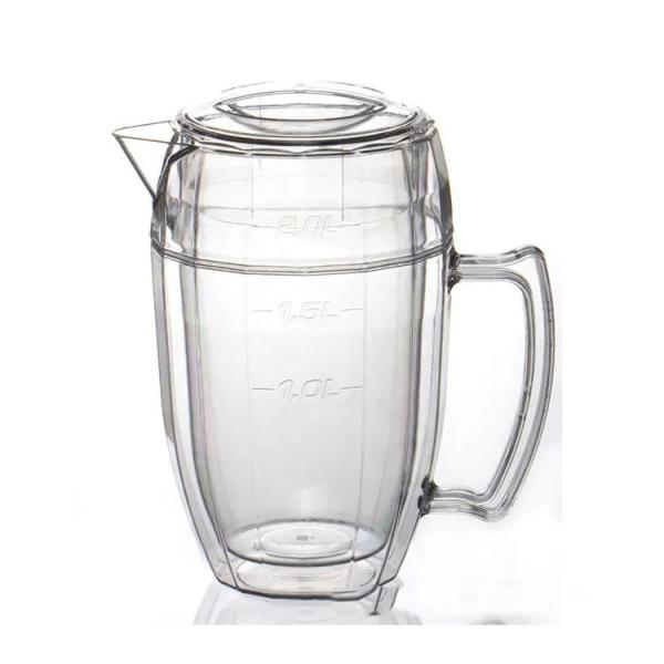 2L Double Wall Water Pitcher With Lid Covered Airtight Milk Juice Pitcher