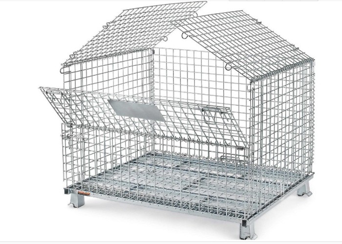 800kg Foldable Mesh Container , Galvanized Iron Wire Mesh For Warehouse / Workshop