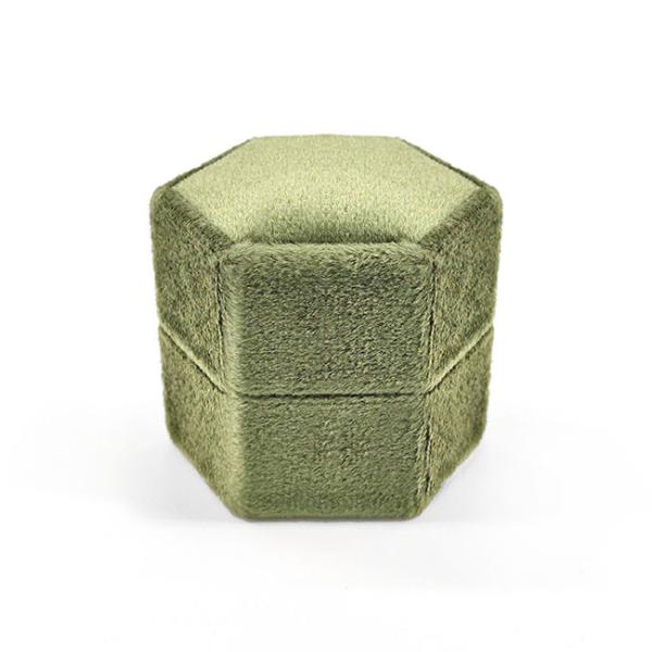 G76 Olive Green Velvet Ring Packaging Box Elegant Jewelry Gift Box for All