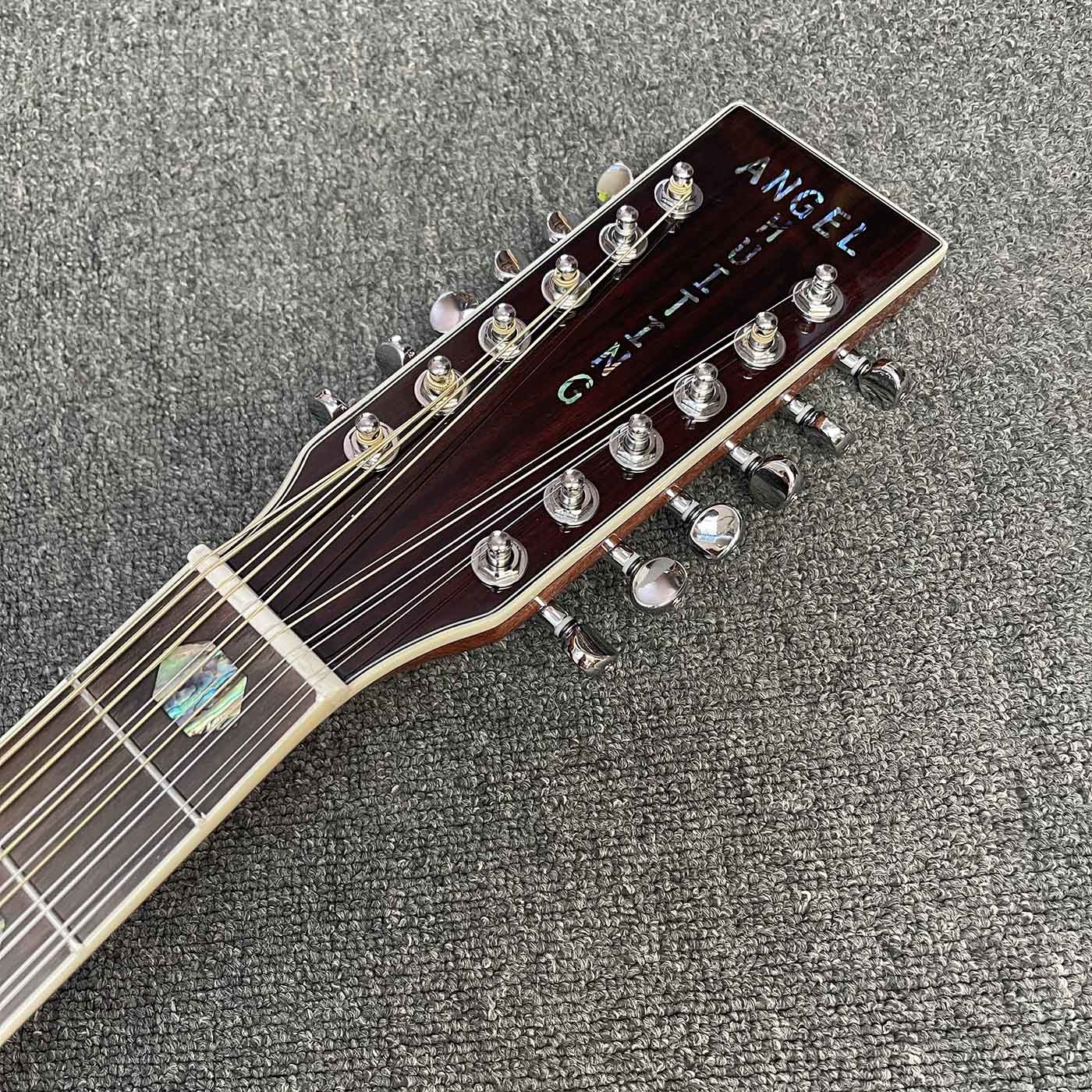 Custom 41 inch Dreadnought D 12 strings abalone binding folk classic acoustic guitar with customized inlay logo headstock