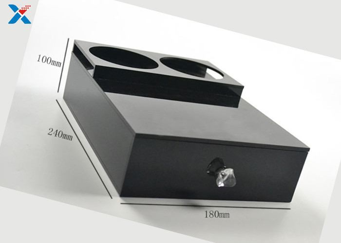 Hotel Tea Cup Holder Acrylic Storage Box , Black Small Acrylic Display Box