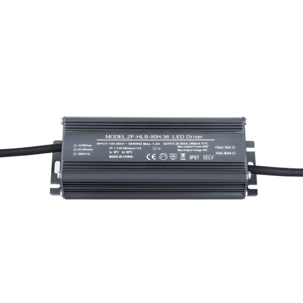 TUV 5 years warranty waterproof electronic 80w led driver 36v