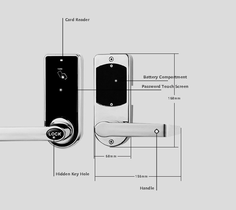 Durable Digital Code Door Lock , Residential Front Door Combination Lock