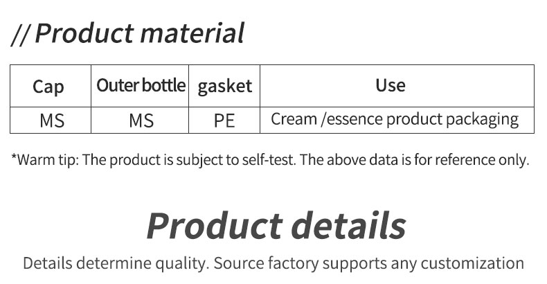 Acrylic Collar Material 20ml Airless Bottle for Cosmetic Packaging and Skin Care Products