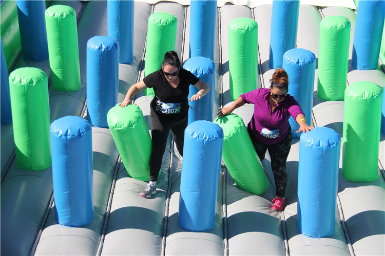 Kids Adults Obstacles Course Sports Theme Game Insane 5k Destination Inflatable Fun Finish Line 33m Giant Water Slide