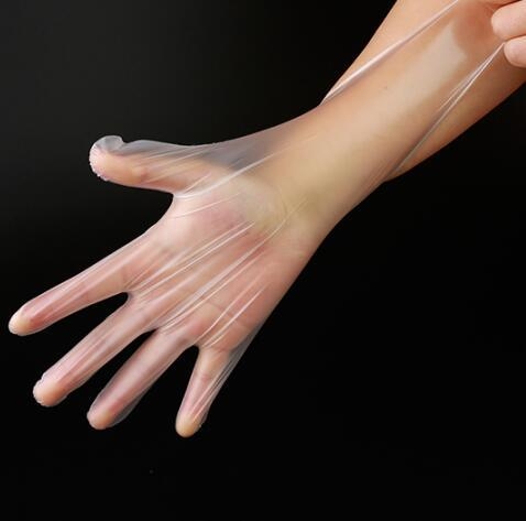 White Blue PU Sushi PE TPE Disposable Vinyl Gloves for Food Handling and Preparation