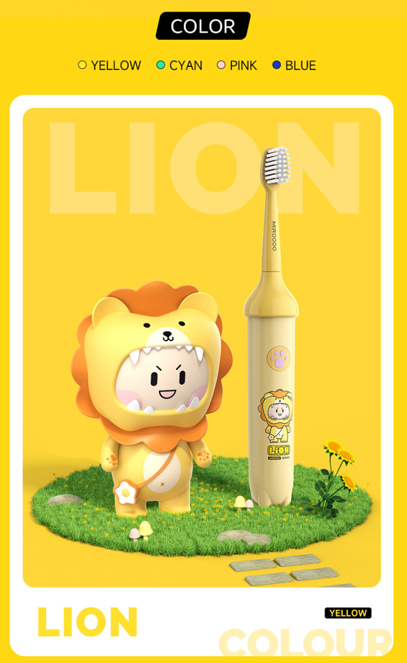 Sonic Electric Toothbrush Cartoon Smart Children Toothbrushes For 3-15 Year Old Kids
