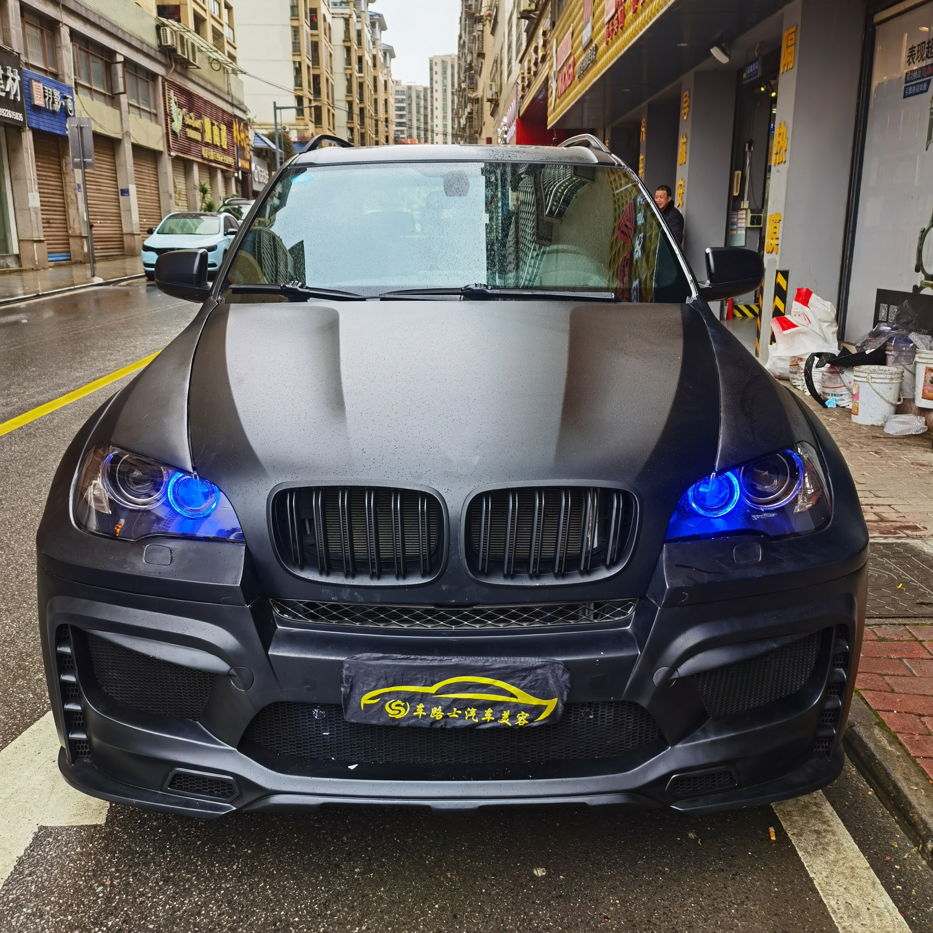 For BMW E70 E71 X5 Body Kit FPR Material X5 E70 E71 Upgrade PD Style Front and Rear Bumpers Wide Bodyki