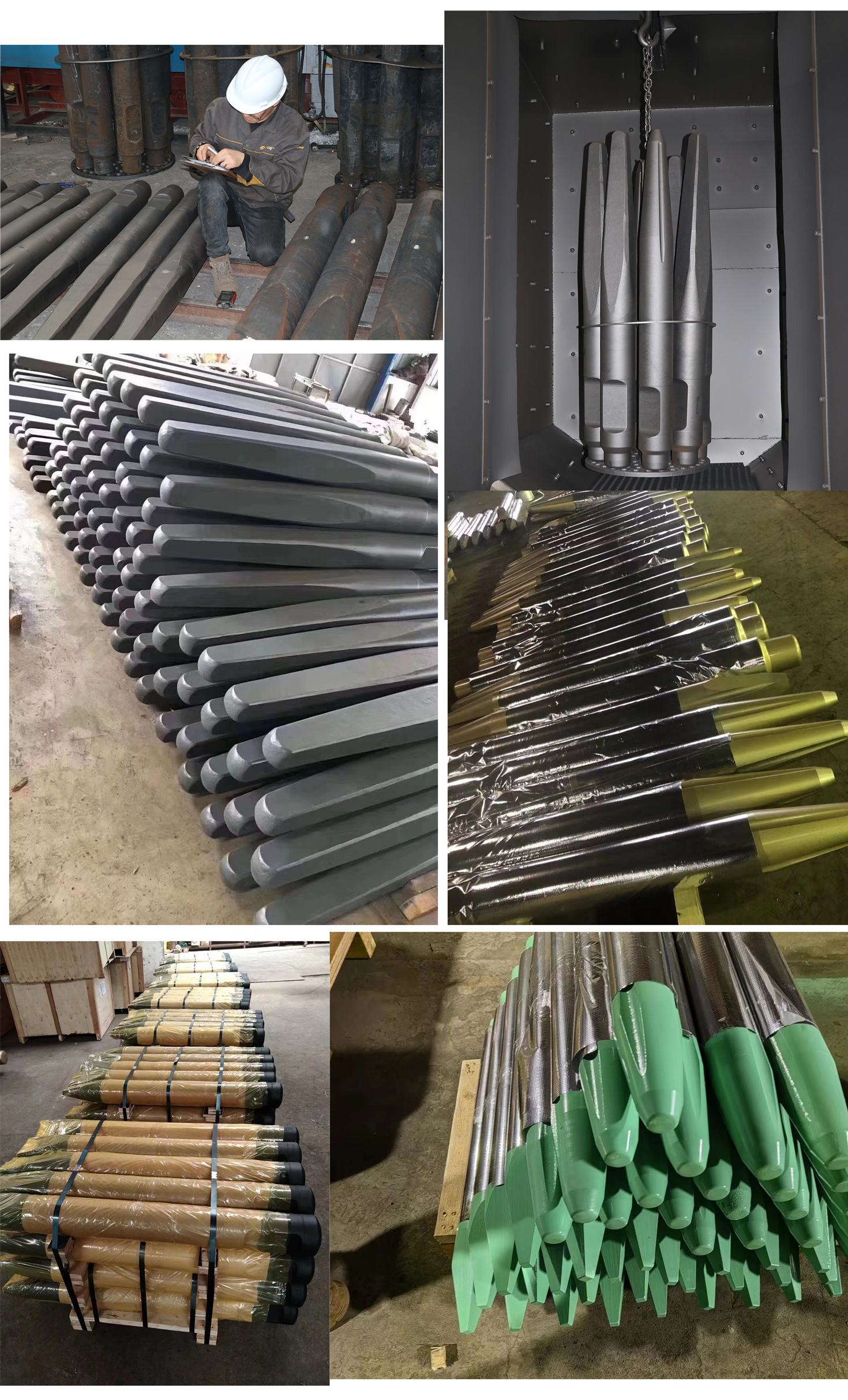 Durable 42CrMn Hydraulic Excavator Steel Hammer Breaker Bit / H-Wedge Chisel Tip / Breaker Rod Chisel for Heavy Machinery