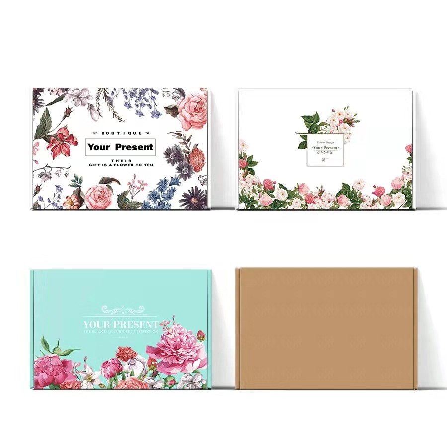 Embossing Packaging Kraft Paper Box 15*15*4cm Apparel Luxury Cardboard Boxes