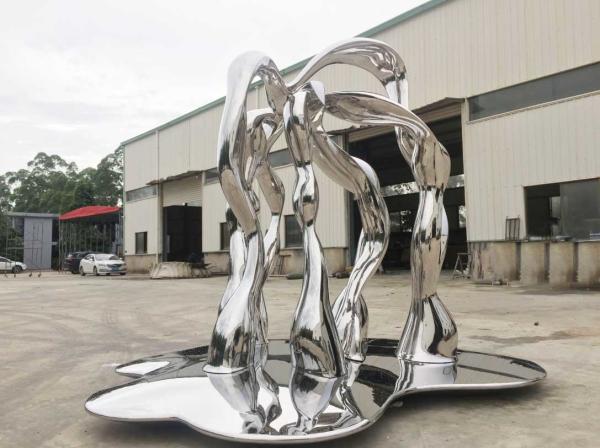 Modern Outside Garden Ornaments Art Stainless Steel Sculpture For Street