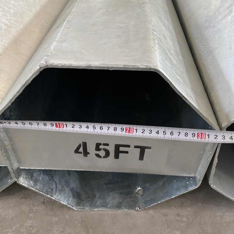 750KGF Q355B Electric Powerutility Pole Octagonal Hot Dip Galvanised Octagonal Pole