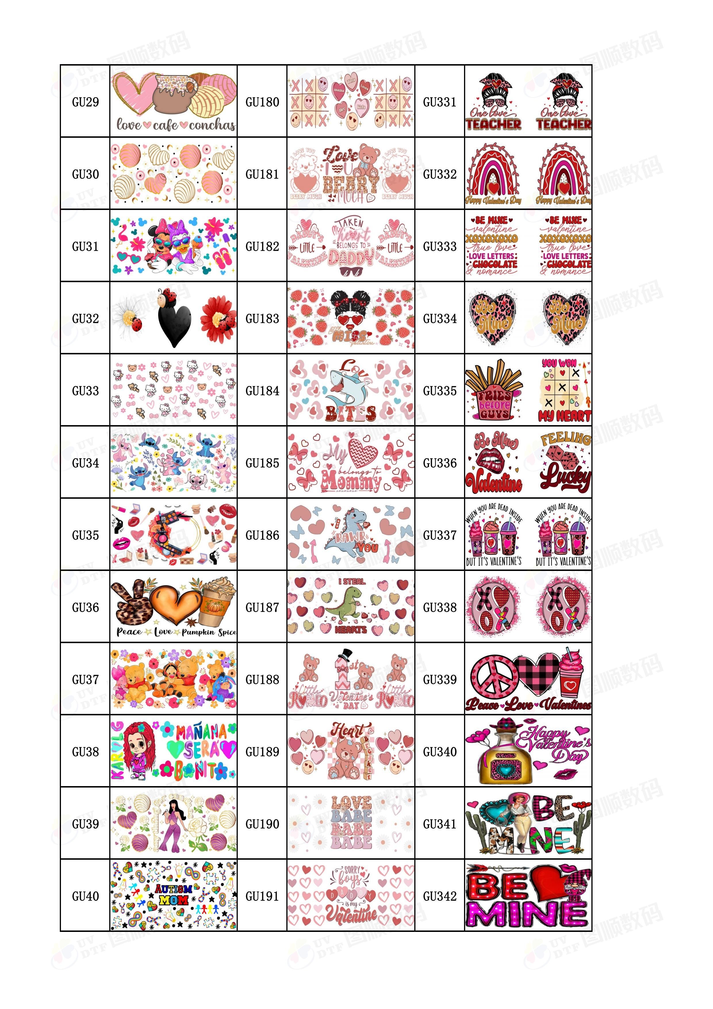 UV Ink AB Film Custom UV Transfer Stickers For Mugs Coffee Tumblers 16oz Libbey Glass Cups