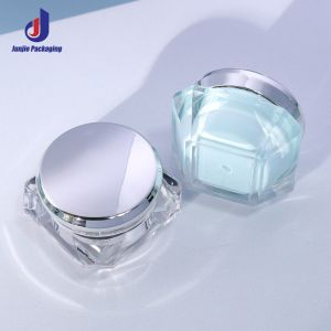 10g 25g Diamond Shaped Jar Empty Plastic Containers With Blue Silver Aluminum Lids