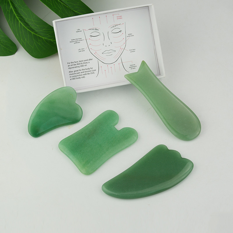 Green Aventurine stone Gua Sha Body Massage Jade Gua Sha board