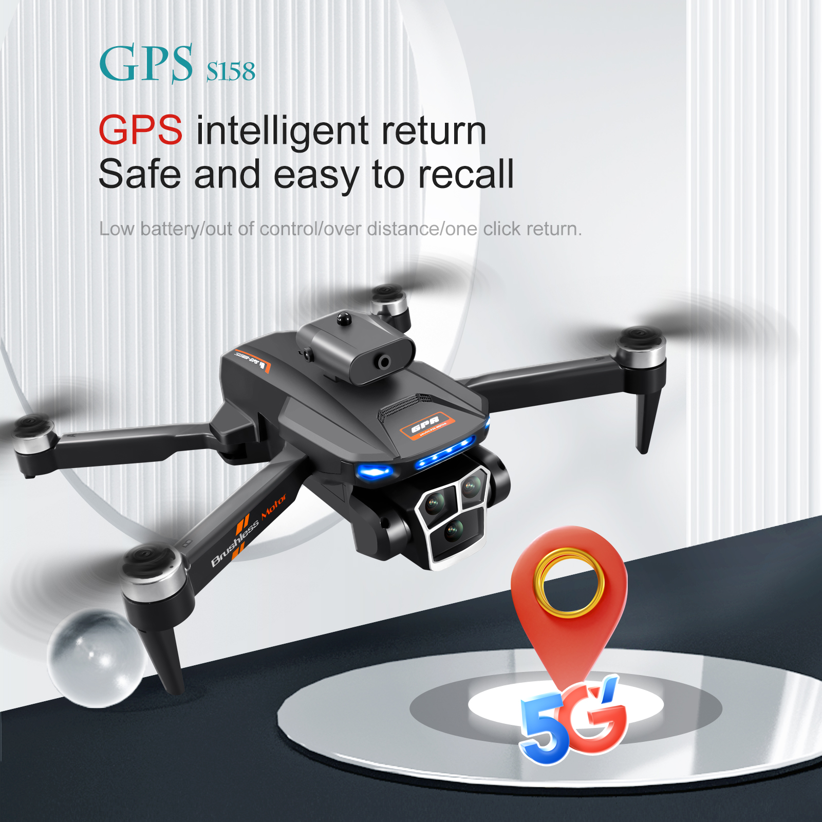 Maximum Flight Time S158 Mini Drone Foldable Quadcopter RC Dron with Obstacle Avoidance and Optical Flow Positioning