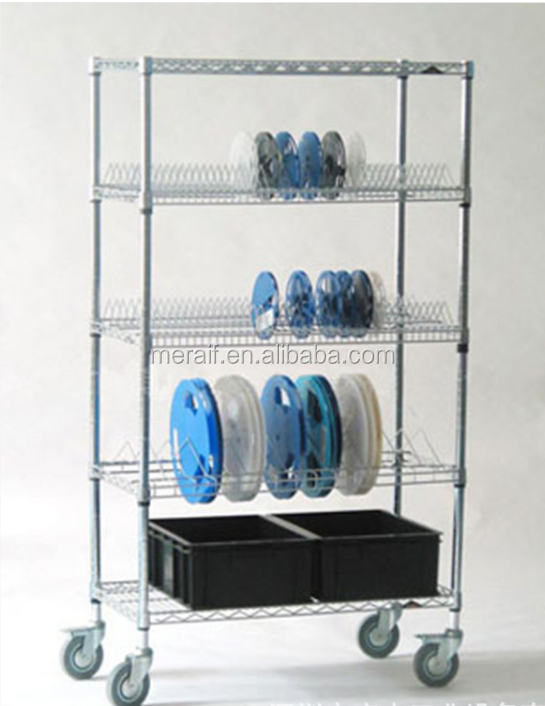 Factory price wholesale ESD PCB Shelving Trolly Cart Stainless Steel Cart SMT Reel Storage Cart SMT Reel Rack