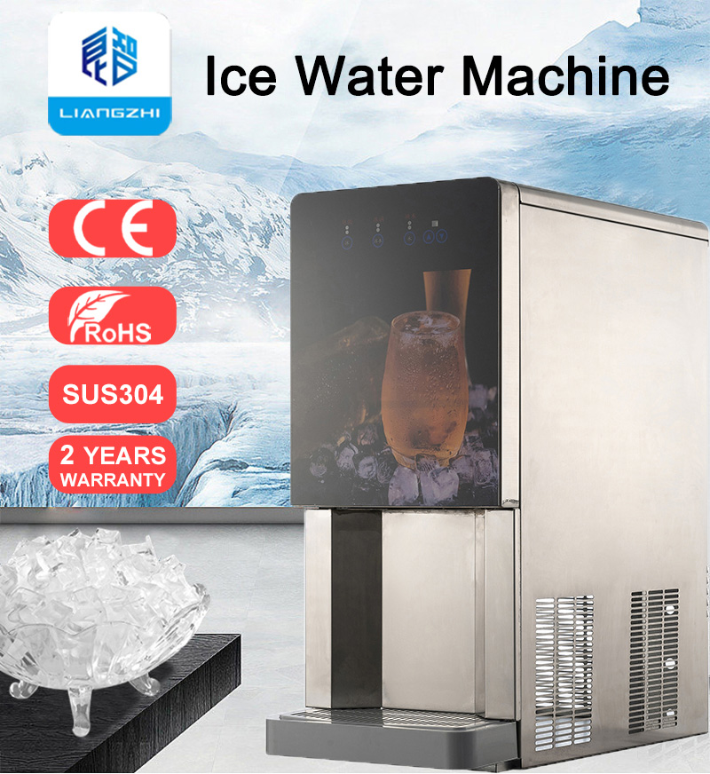 Embraco Compressor 120kg 24Hours Ice Cube Maker with Water Dispenser and Water Filter