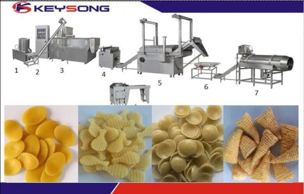 100kg/H Fried Crispy Bugles Snack Food Extruder Machine , Extrusion Snacks Food