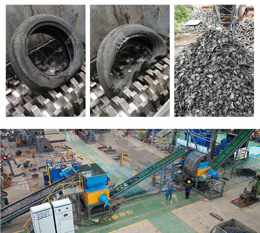 Customized Truck Tire Shredder 2tpd 3tpd Tire Shredding And Recycling