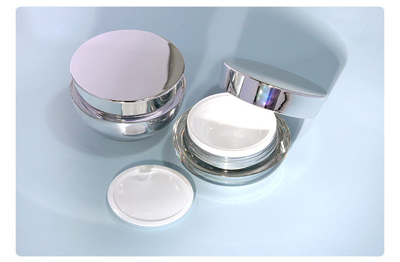 Replaceable Acrylic Bottles 30ml 100ml Silver Plastic Lotion Pump Bottle