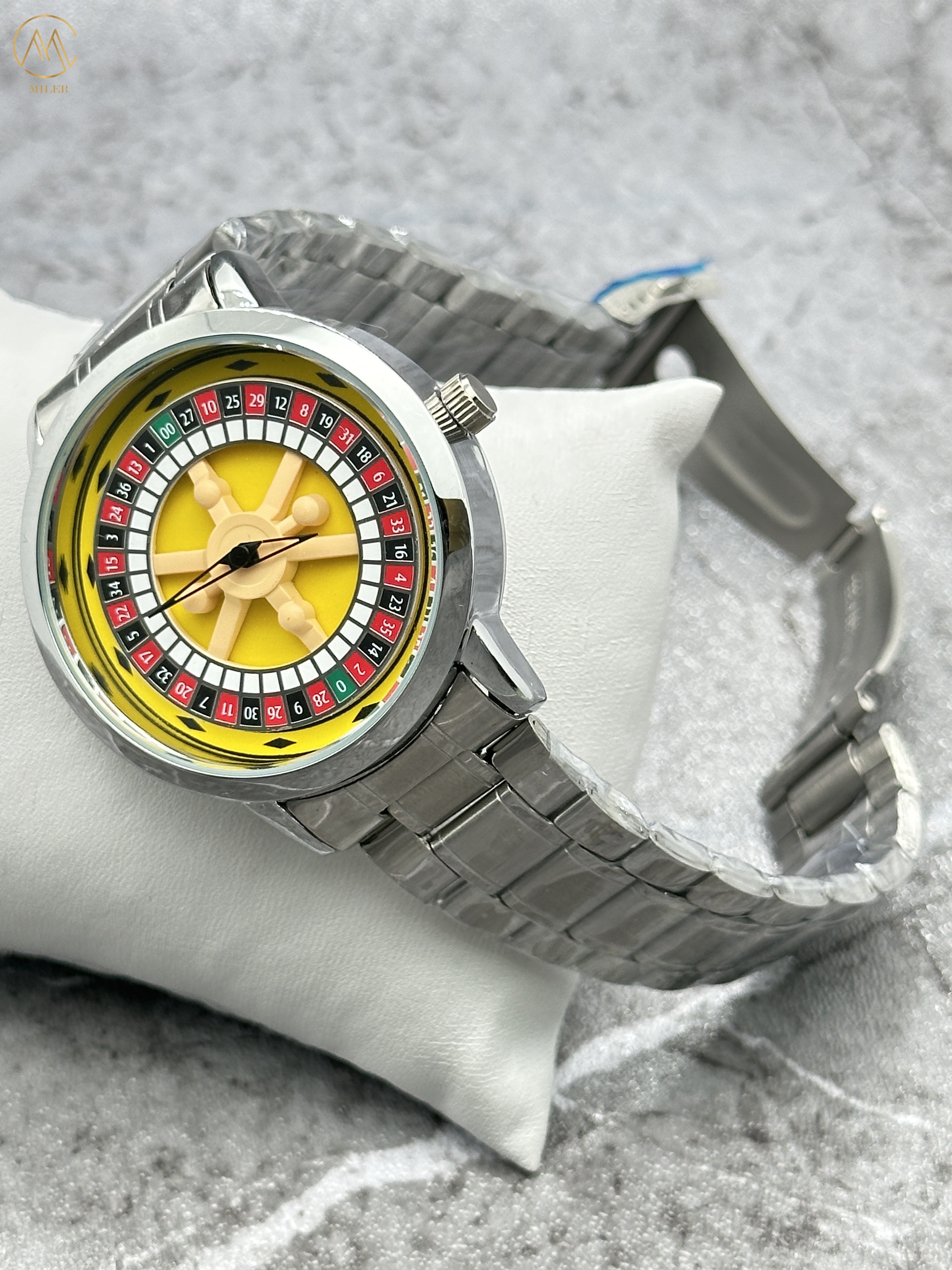 Factory Wholesale Colorful Rotating Table Fashion Watch With Stainless Steel Strap