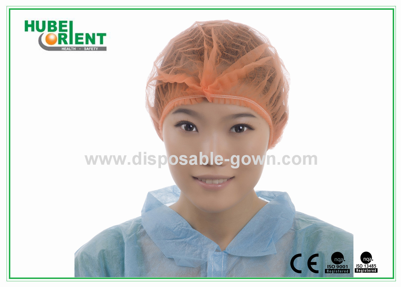 Non Woven Bouffant Disposable Head With Double Elastic