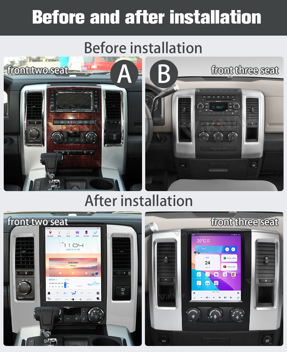 12.1 inch Head Unit For 2008-2011 Dodge Ram GPS Navigation Multimedia player Touch Screen Support Wireless Carplay