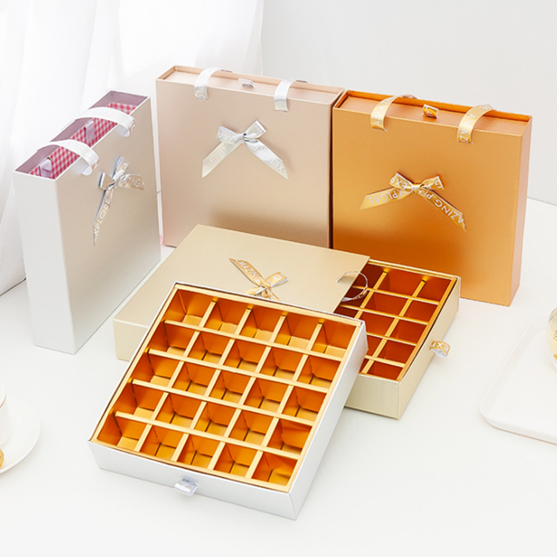 Personalised Truffle Chocolate Box Paperboard Sliding Drawer CMYK Printing