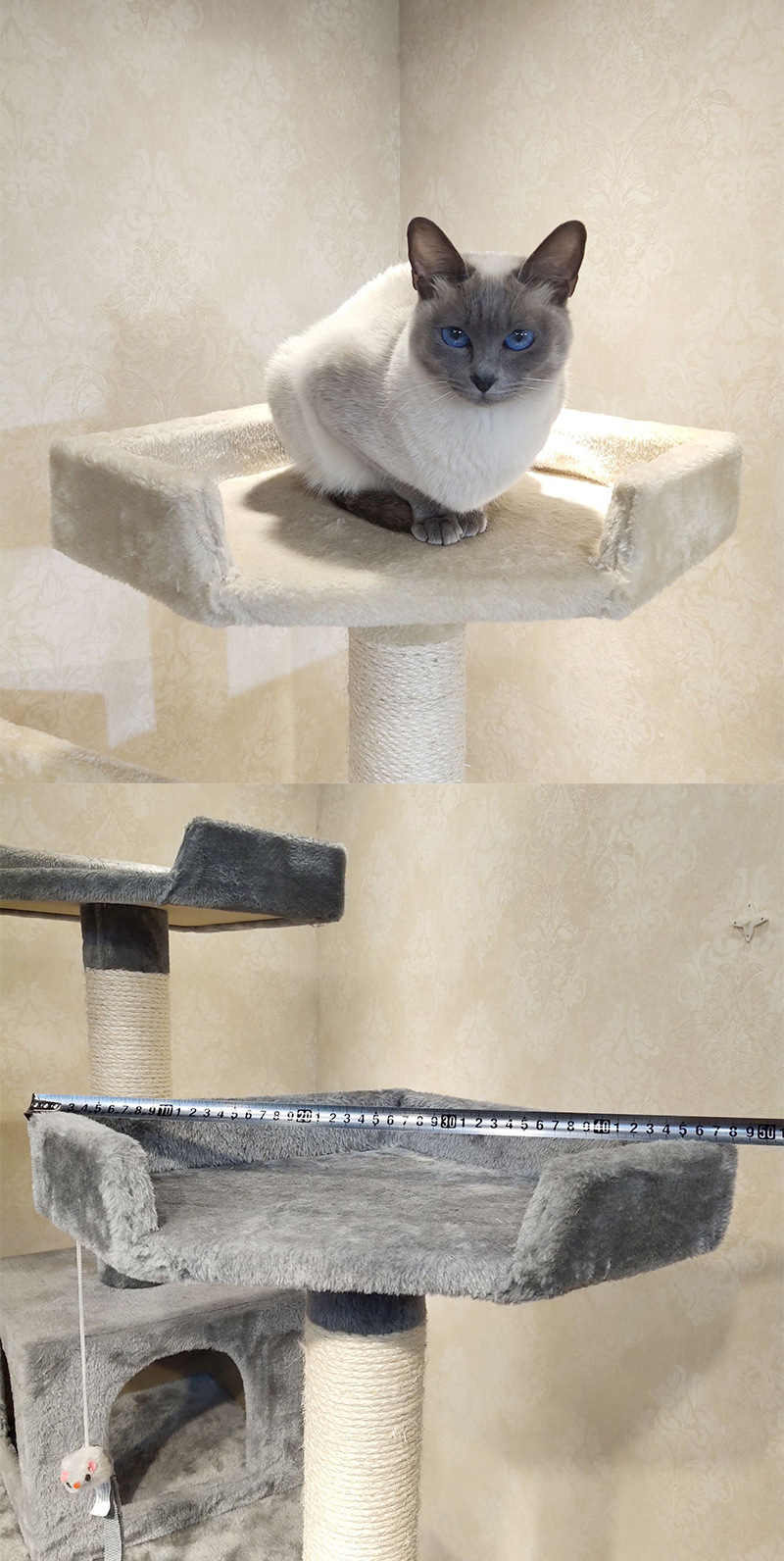 OEM ODM White Cat Scratcher Climber Plush Cat Scratcher Tree House