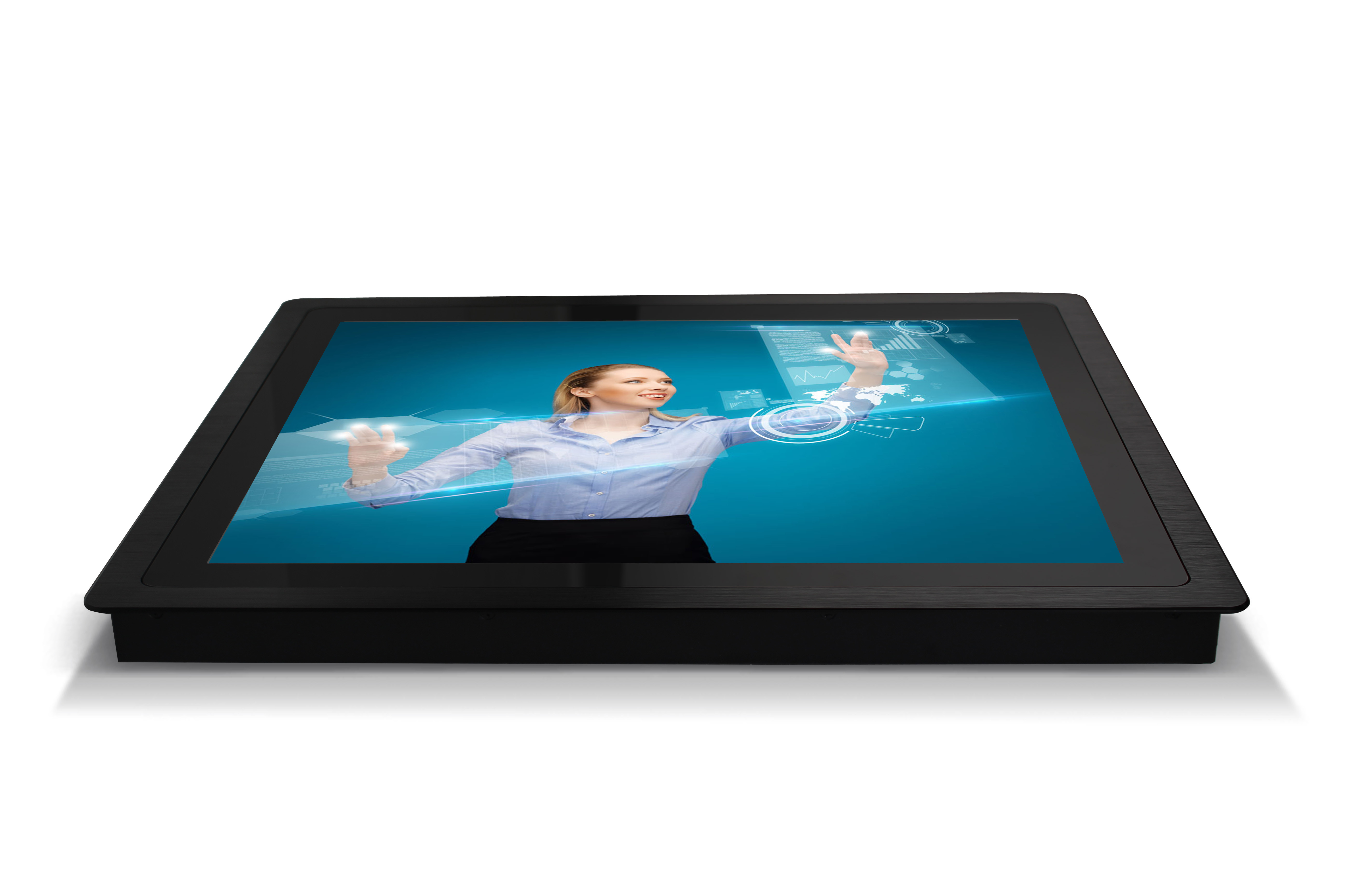 15.6" industrial panel mount multi touch screen monitor display IP65 front FHD 1080p anti-vandalism