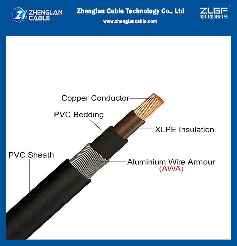 0.6/1kV Cable Insulation Material XLPE / PVC Conductor CU/AL 4 Cores SWA Armoured Power Cable