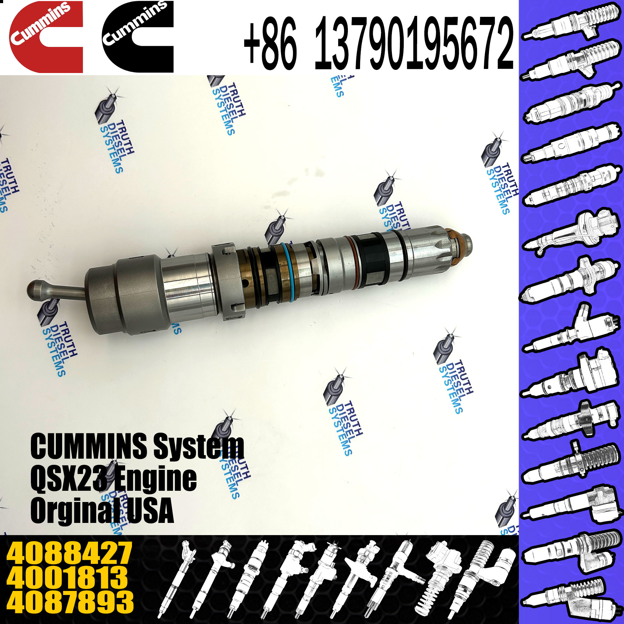 QSK60 QSK45 Diesel Injector fuel injector 4326780 4088427 4087893 4001813 for Cum-mins