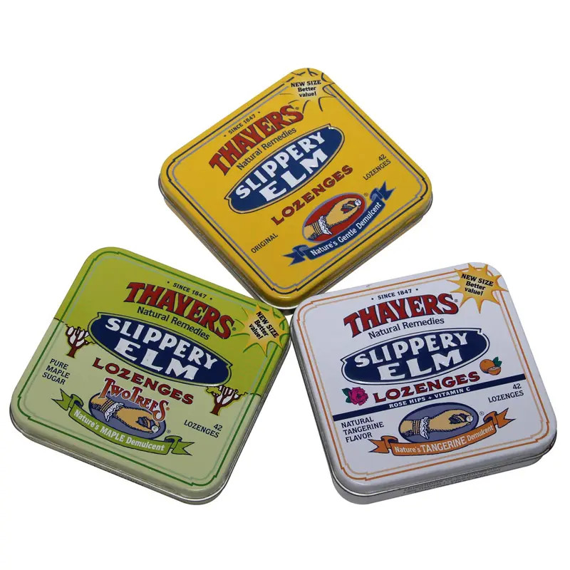 Small Tinplate Box,4C Offset Color+Vanish Mint Tin Box Embossed Tin Container