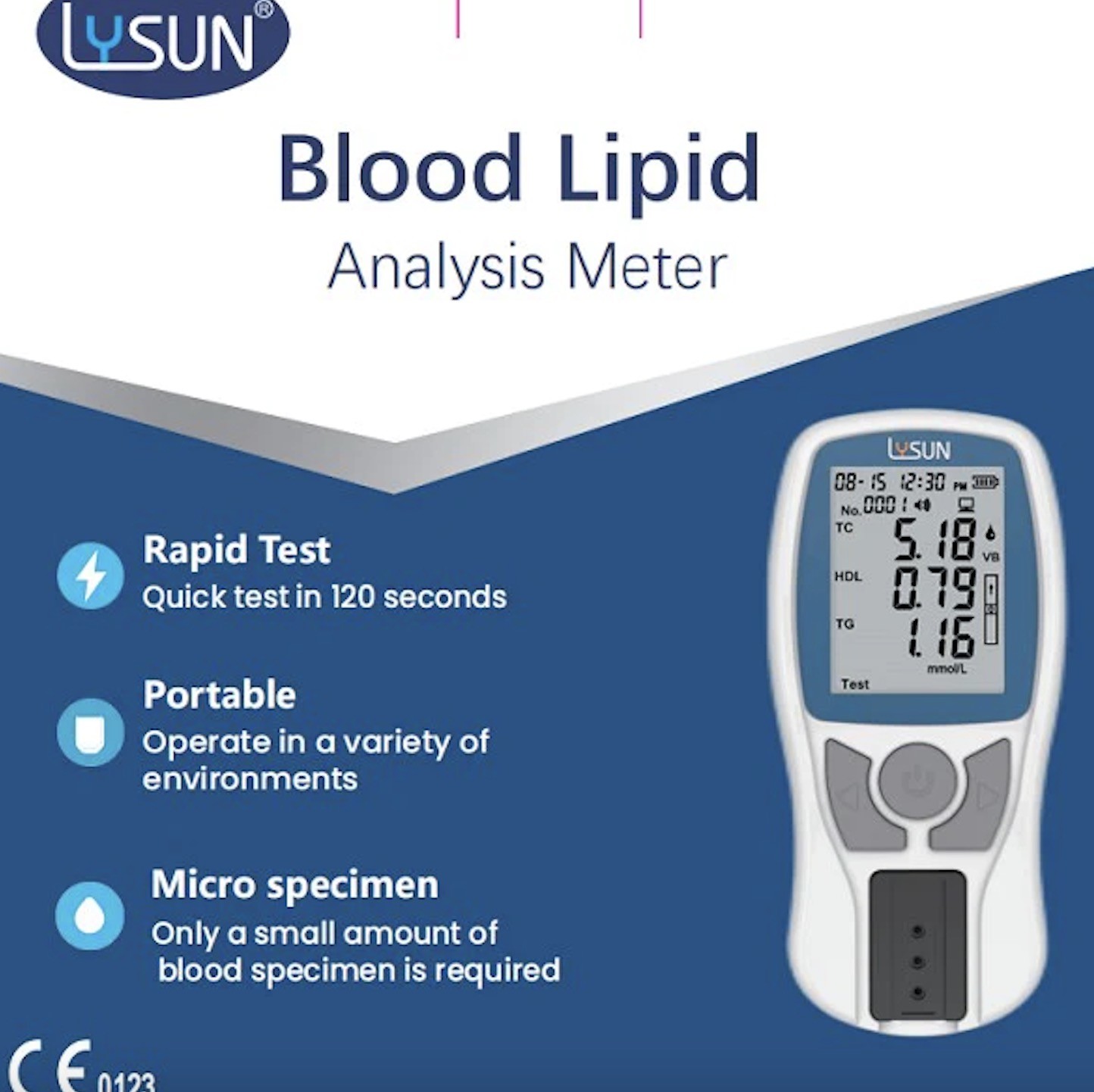 LPM-102 Lipids Blood Test Machine With TC/HDL Ratio Calculation