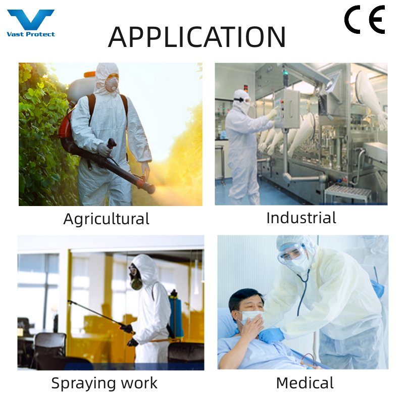 Wholesale PP+PE Type5&6 Cat3 White 60GSM Coverall for USA Market