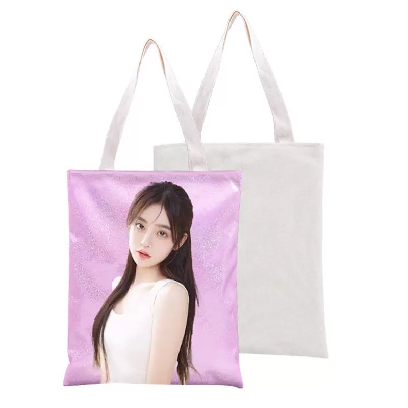 Colorful Glittery Sublimation Shopping Bag Storage Bag With Double-Sided Printing