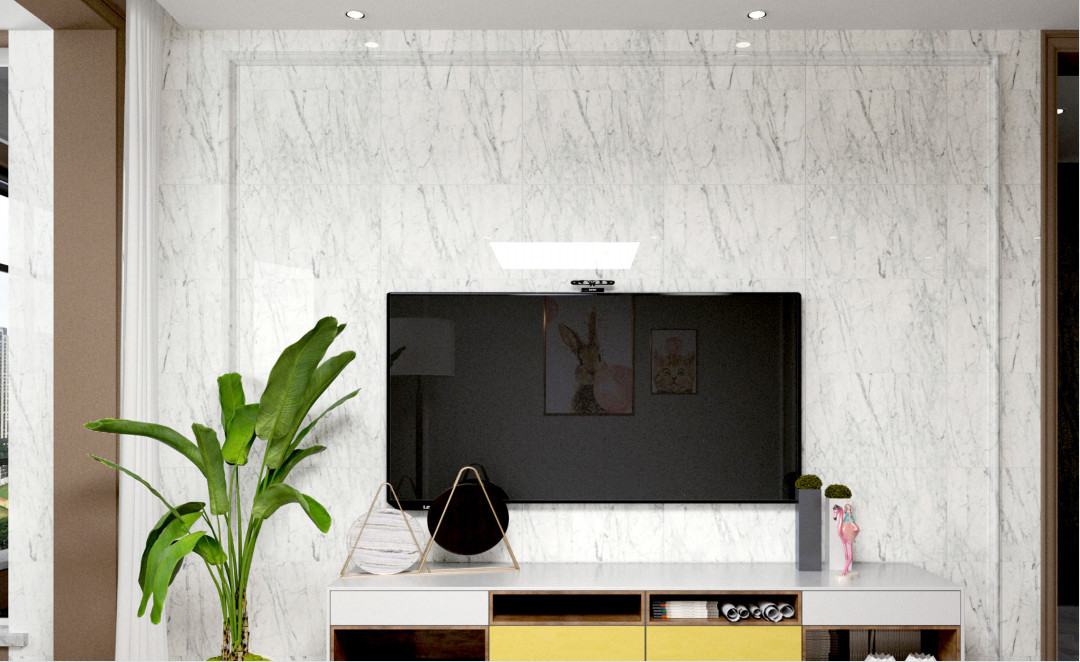 5mm Biodegradable Marble Style Vinyl Flooring Flame Retardant Anti Shock Grayish White GKBM Greenpy GL-S5566-1