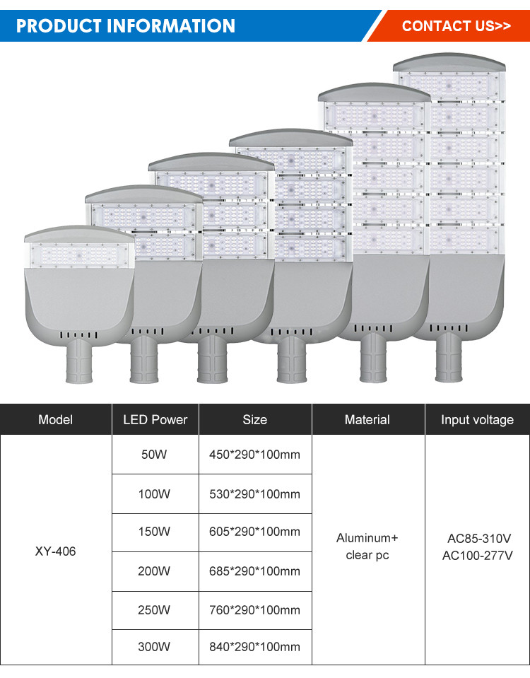 Ip65 Waterproof Street Lamp 50w 100w 150w 200w 250w 300w Led Street Light For Outdoor