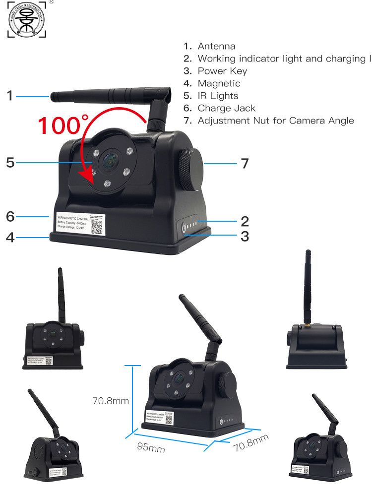 Wireless Backup Camera Vehicle Data Recorder 10 Inch HD LCD Monitor With Antenna