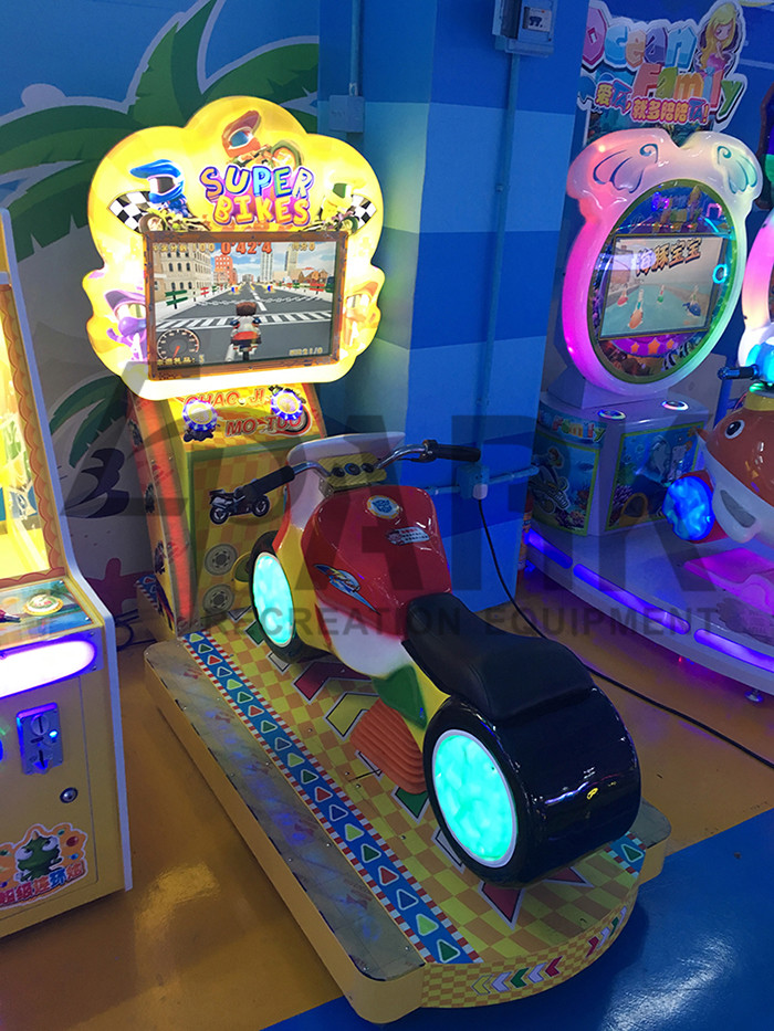 English Version 80W Motorcycle Arcade Machine 1 Player 17 Racing Maps 6 View
