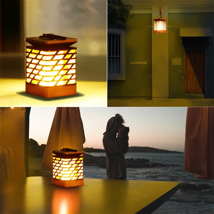 Decorative Party Solar Flame Garden Lights Outdoor Hanging For Garden Landscape