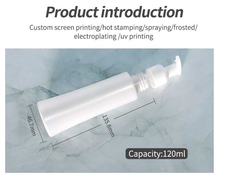 Matte Plastic Dispenser Bottle 120ml Square Foaming Facial Cleanser Bottle